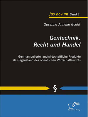 cover image of Gentechnik, Recht und Handel
